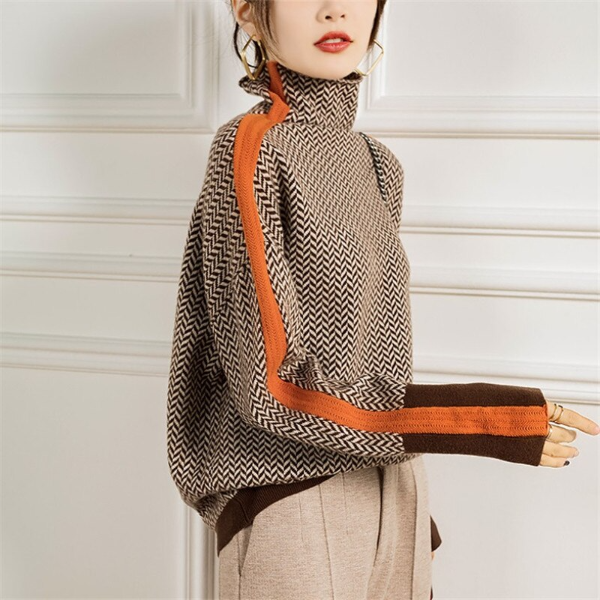 Aurora | Gestreift Vielseitiges Design Damen Pullover