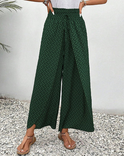 Sommerhose Damen mit hoher Taille – Elegant gemustert & luftig bequem