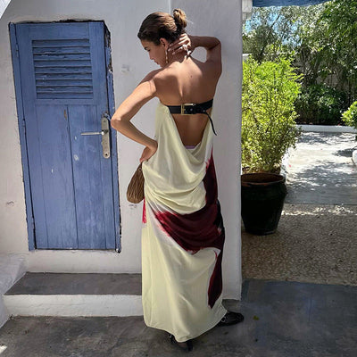 Kaeli | Bandeau-Maxikleid Mit Wasserfallrücken