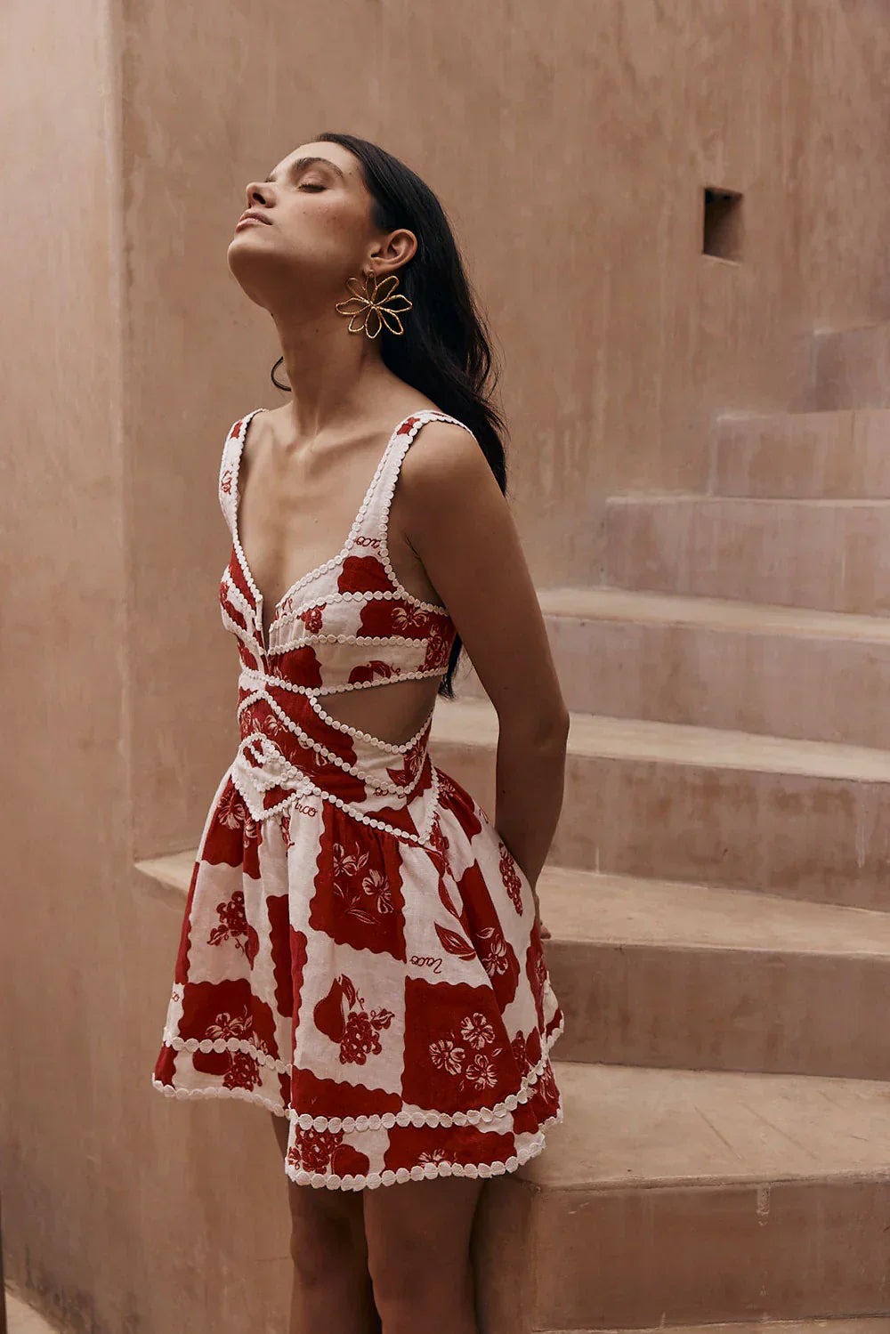 Olga | Kurzes V-Ausschnitt Sommerkleid