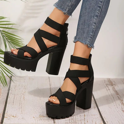 Kaevia – Plateau-Sandalen mit Blockabsatz