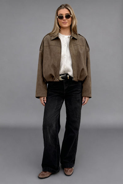 LUMIÈRE | FAUX SUÈDE BOMBERJACKE