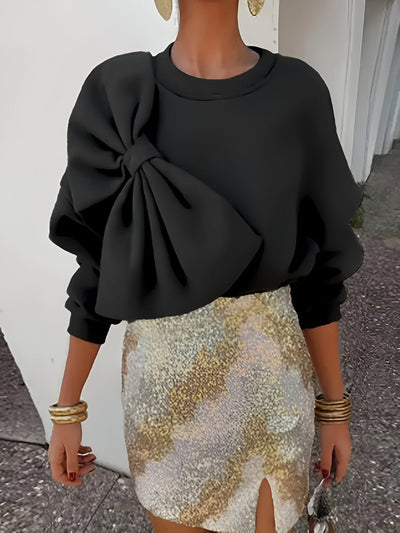 Neysha - stylischer pullover mit großer schleife