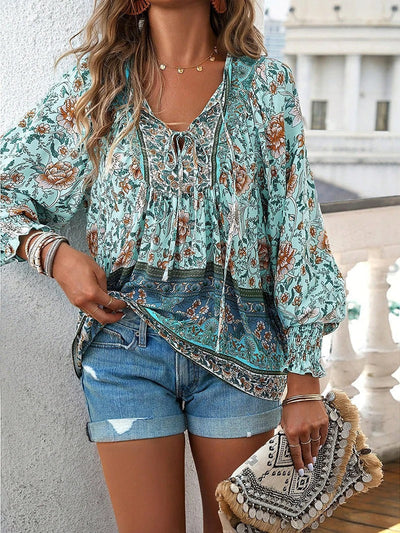 AYRA BLUSE MIT BLUMEN