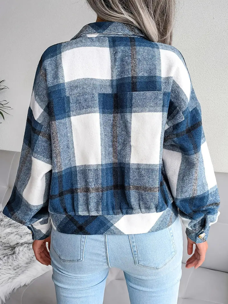 GEKÜRZTE KARIERTE FLANELLJACKE