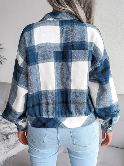 GEKÜRZTE KARIERTE FLANELLJACKE