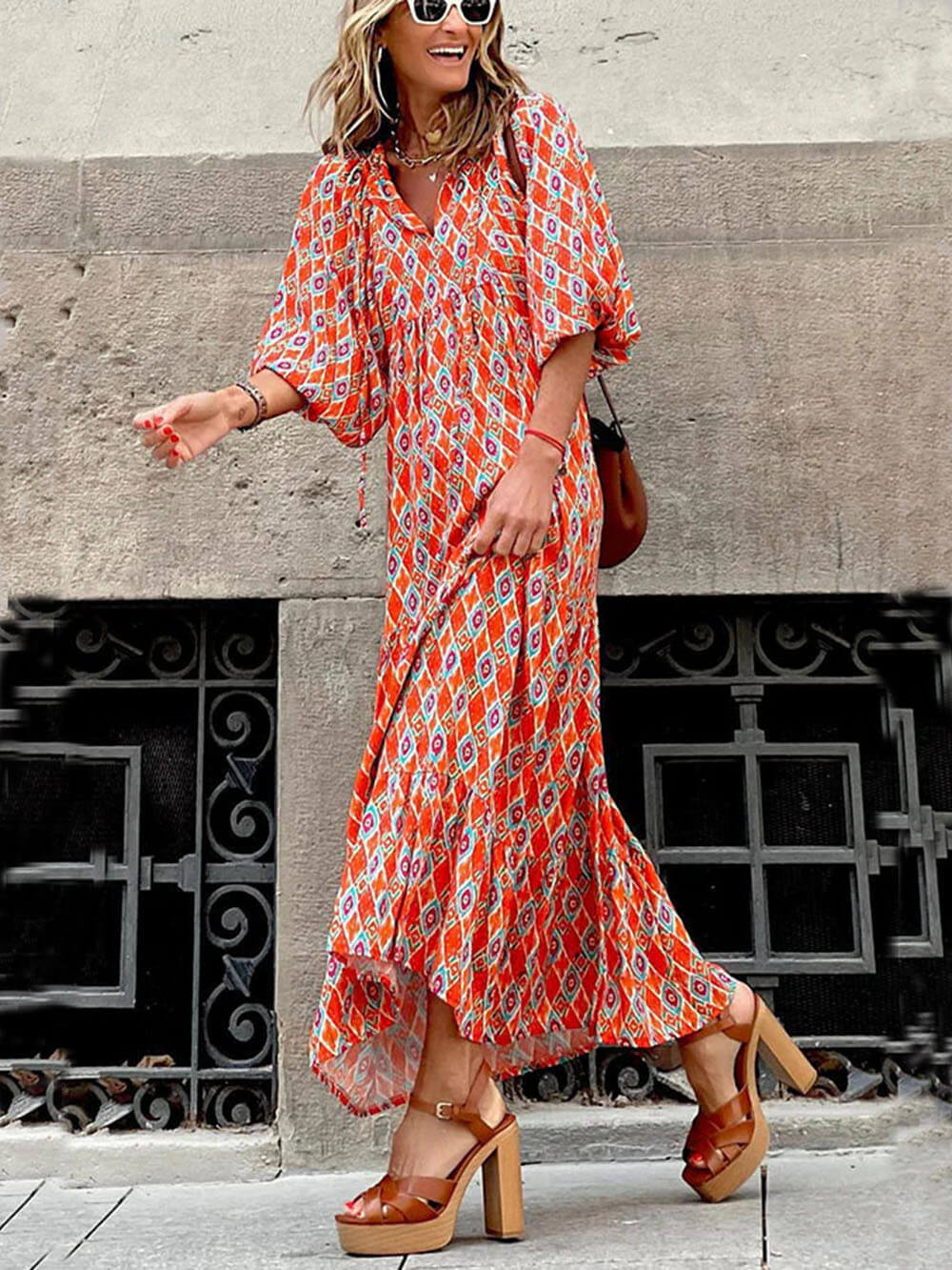 Paisley | Bohemian Breeze V-Neck Maxi Dress