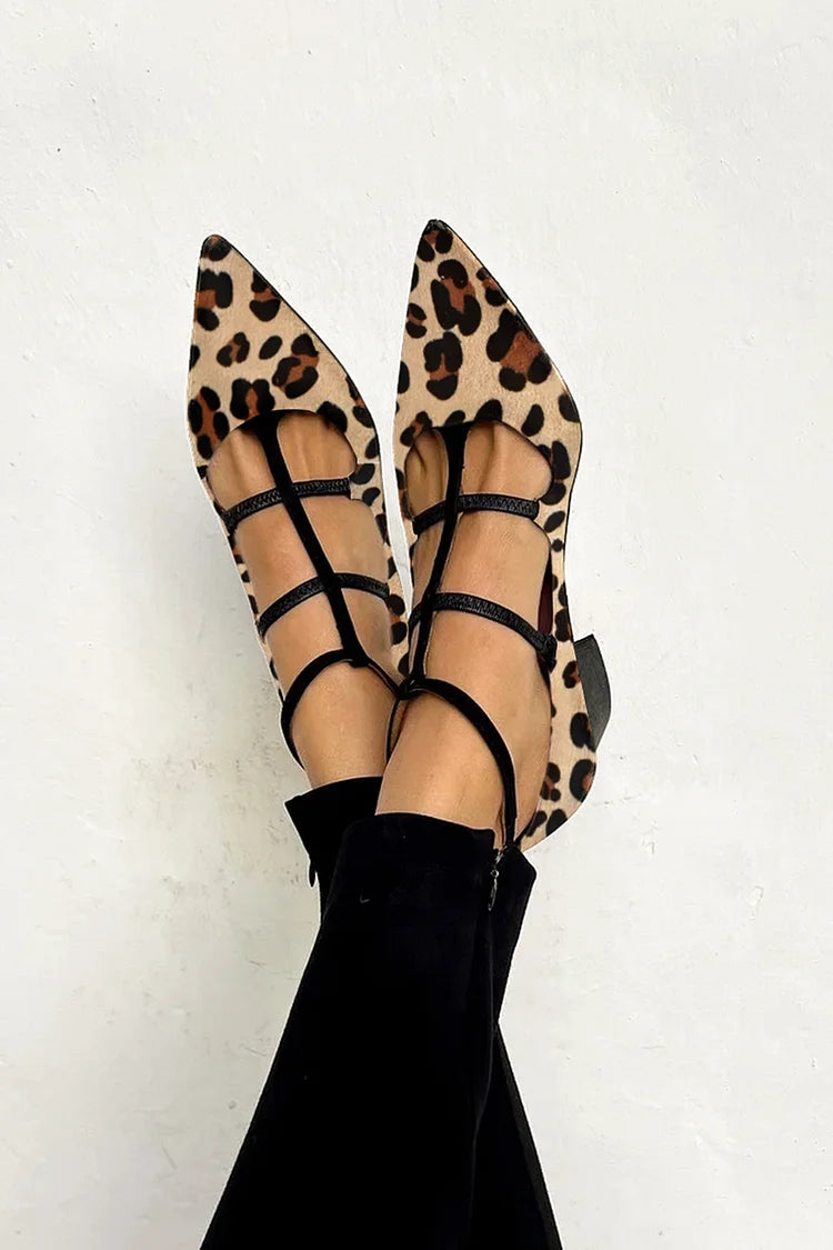 Ludovica™ | Tiermuster-Ballerinas mit eleganten Riemen