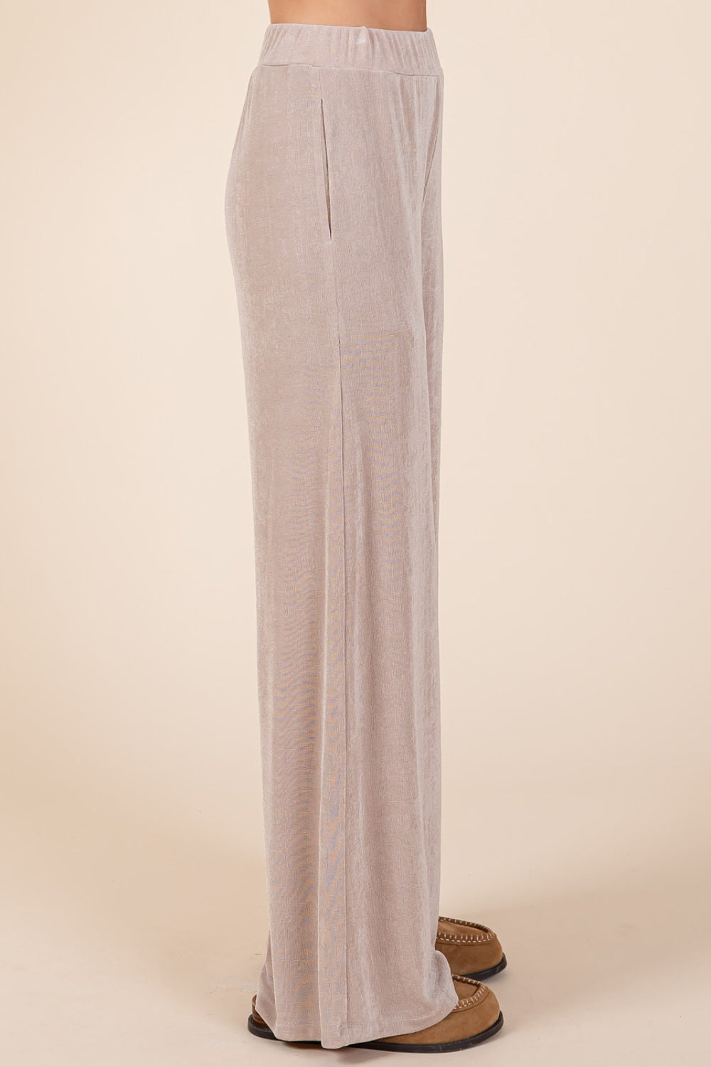 Mittoshop Elastic Waist Pants with Side Pockets
