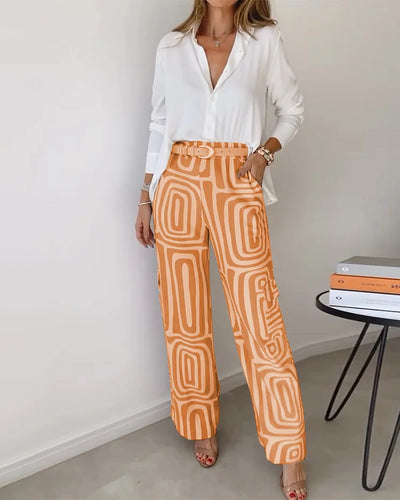 CARLOTTA™ – STYLISCHES HOSENSET INKLUSIVE BLUSE UND GÜRTEL