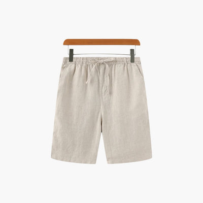 Herren Leinen Shorts mit Kordelzug und Seitentaschen