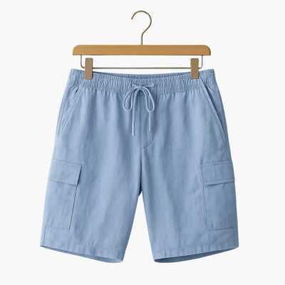 Herren Leinen Sommer Shorts mit Cargo- und Seitentaschen