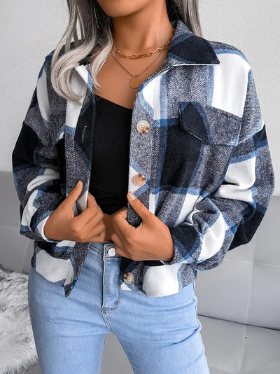 GEKÜRZTE KARIERTE FLANELLJACKE