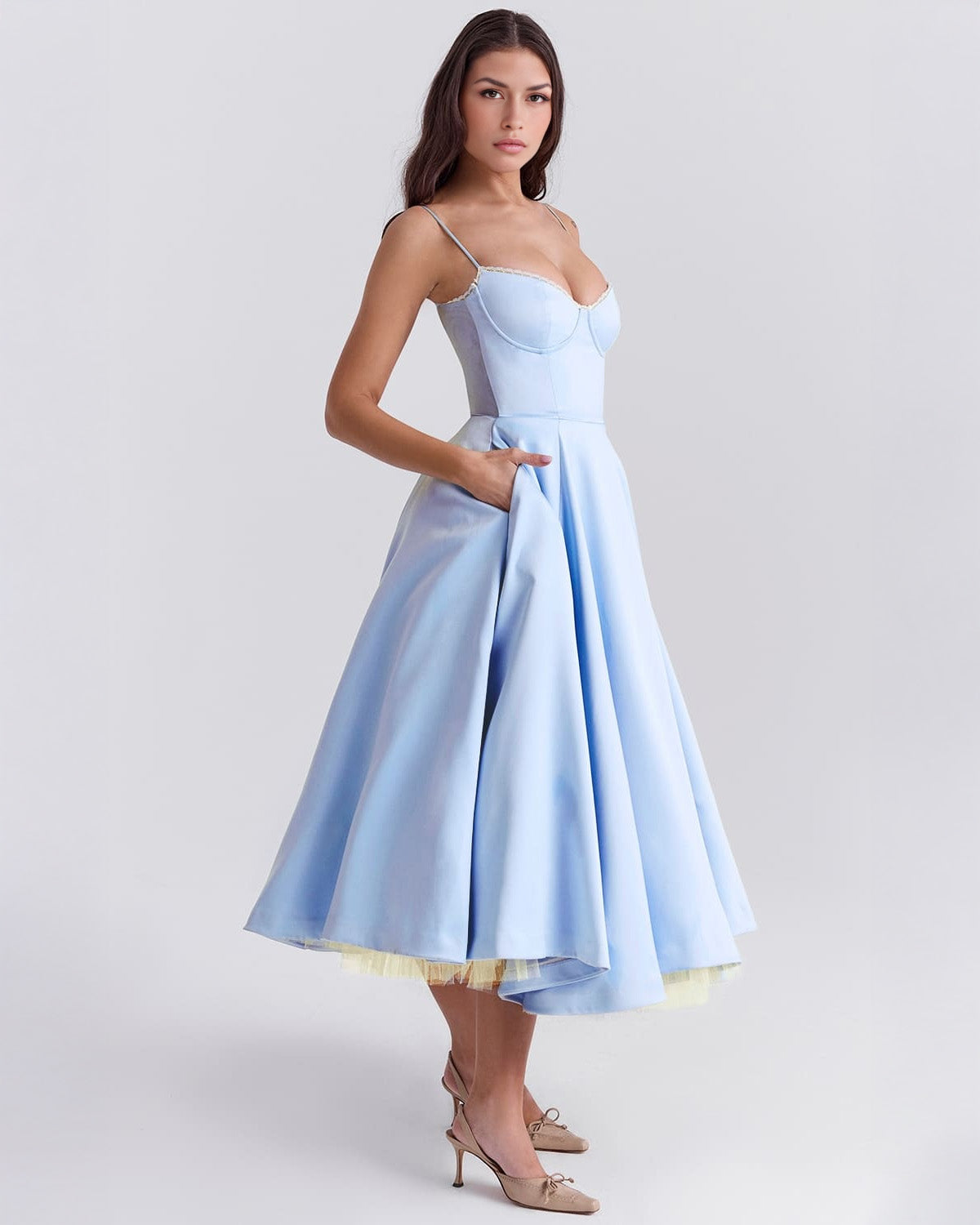 Fenja | Midi-Kleid aus Duchesse-Satin mit Oberteil