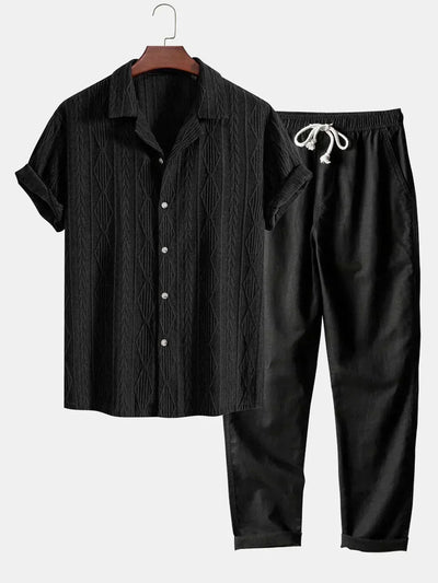 Stylisches Herren Sommer-Set | Zweiteiler aus Frottee-Stoff