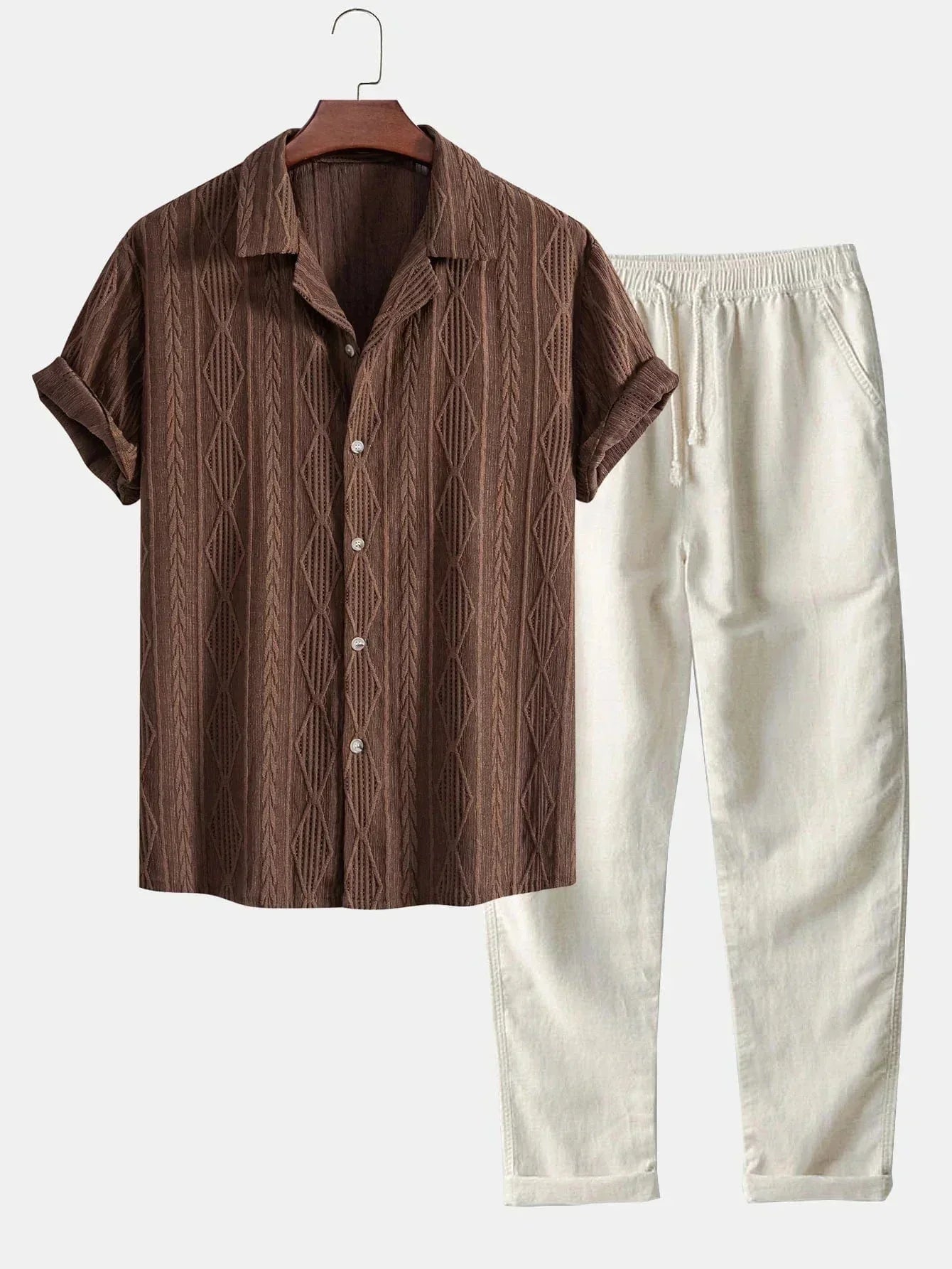 Stylisches Herren Sommer-Set | Zweiteiler aus Frottee-Stoff
