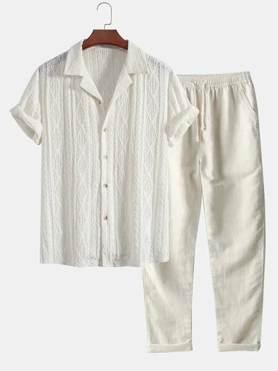 Stylisches Herren Sommer-Set | Zweiteiler aus Frottee-Stoff