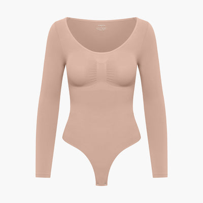 Bodysuit Sculpting Shapewear Longsleeve mit String - Secret Sale