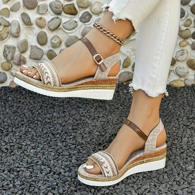 Nolienne – Stilvolle geflochtene Espadrille-Keilsandalen