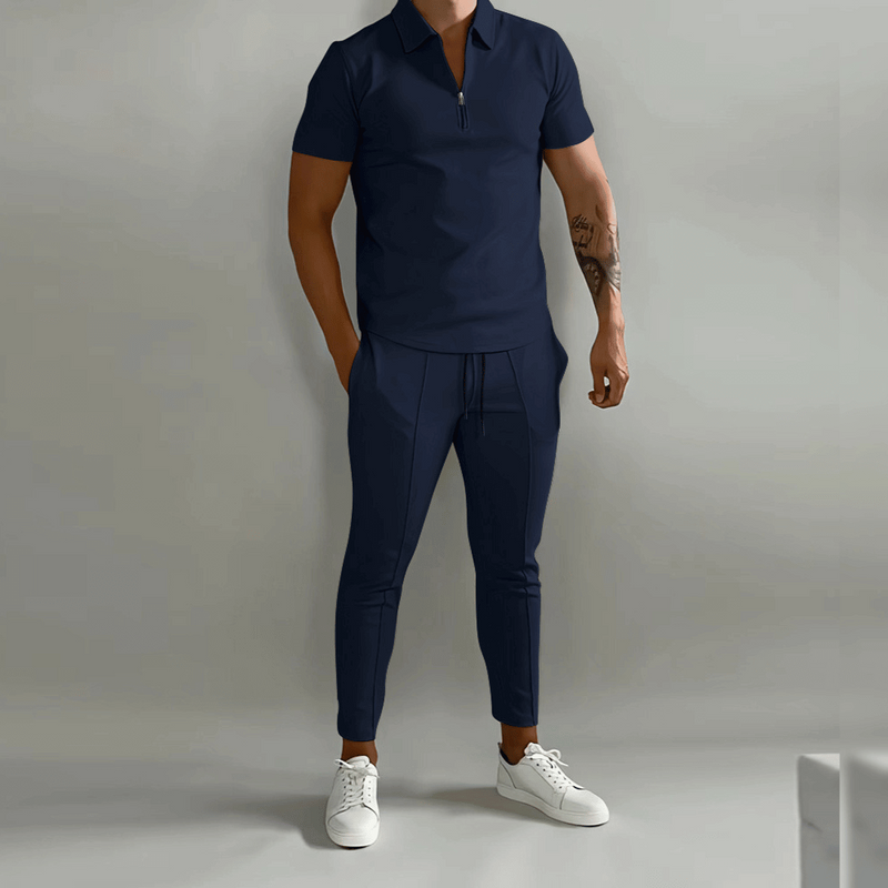 Herren Elegantes Polo Shirt und Hose Set | Stilvoll
