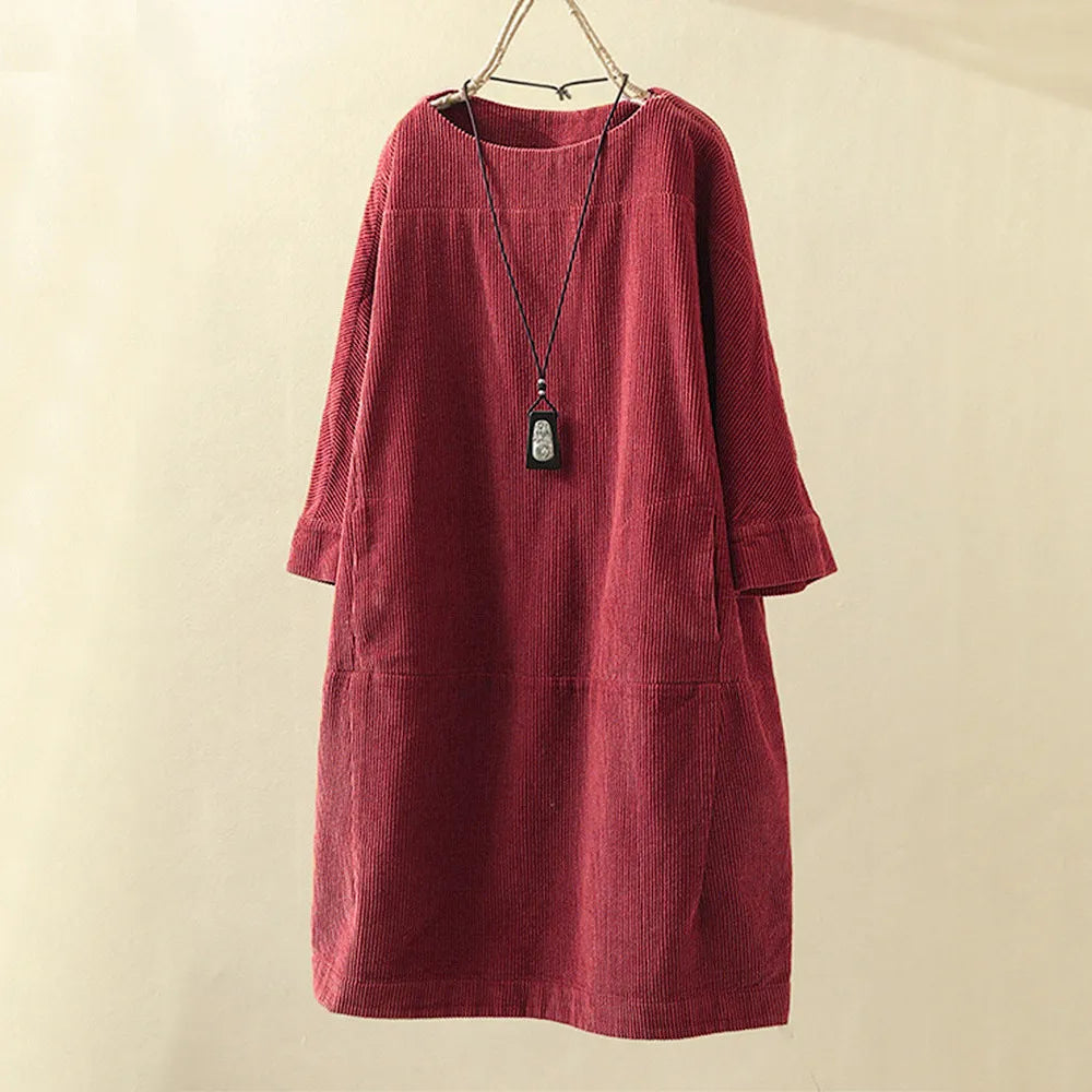 Xaviera | Zeitloses Soft Touch Damen Corduroy Kleid