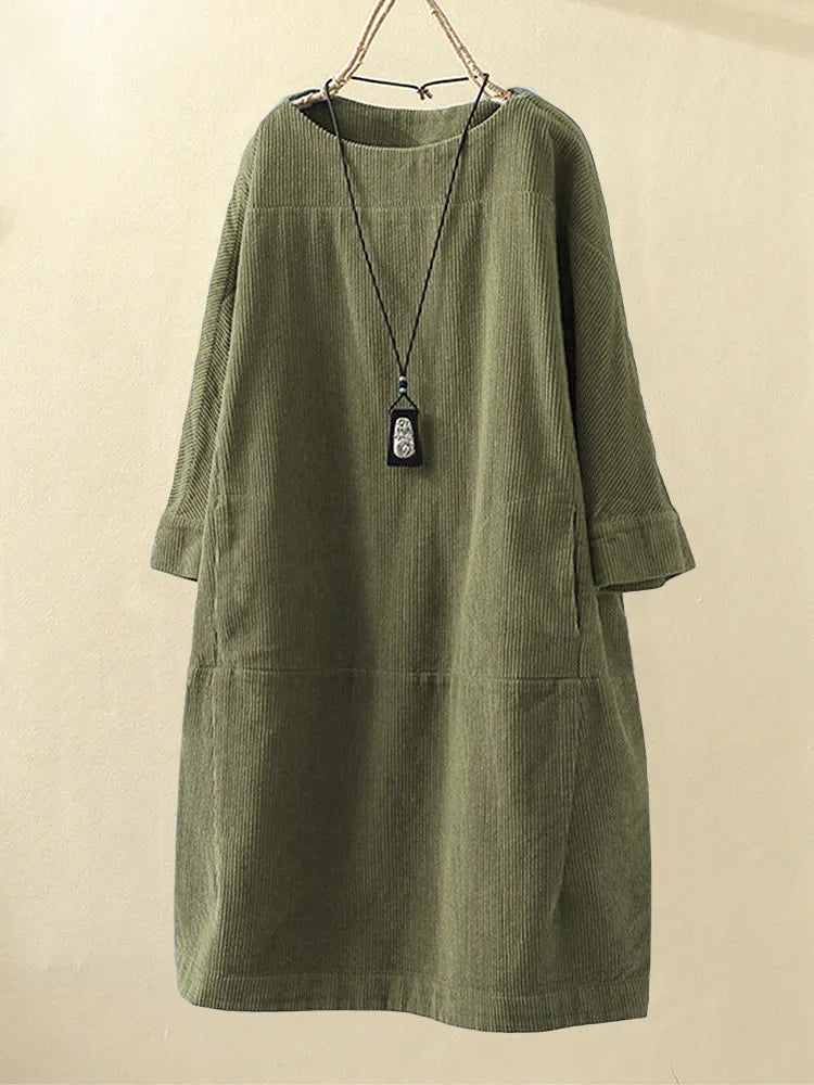 Xaviera | Zeitloses Soft Touch Damen Corduroy Kleid