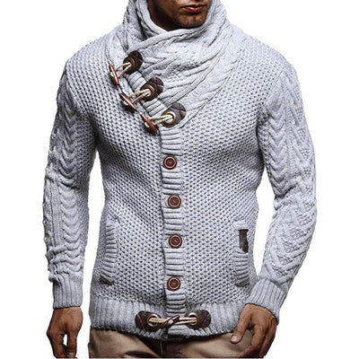 Herren Strapazierfähiger Strickpullover mit asymmetrischem Kragen Aliams