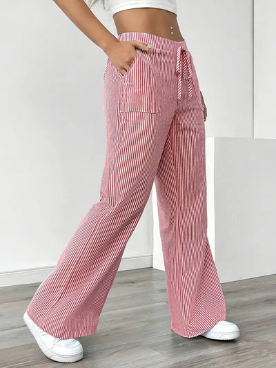 VIOLA - ELEGANTE GESTREIFTE HOSE MIT TASCHEN