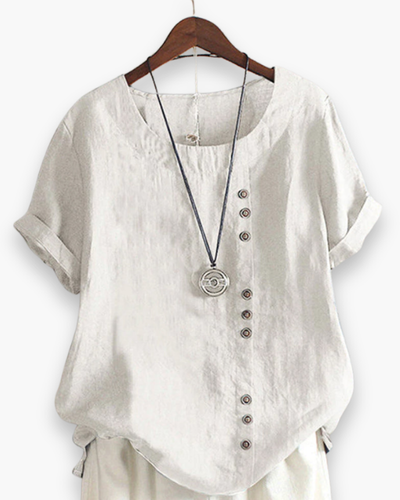 Damen Elegante Kurzarm-Bluse | Unifarben