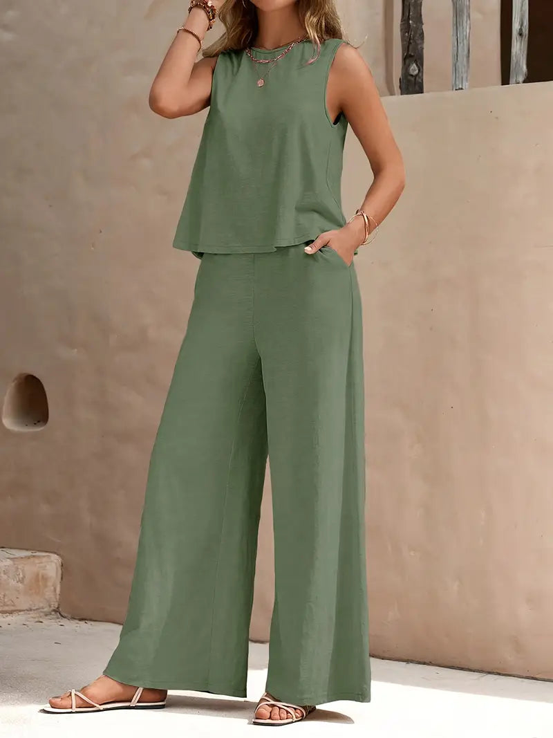 Remy – Elegantes Set aus ärmellosem Top und Hose