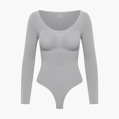 Bodysuit Sculpting Shapewear Longsleeve mit String - Secret Sale