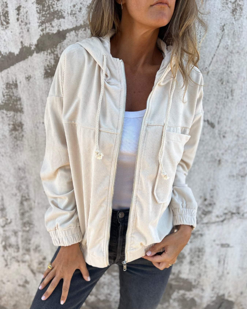 CORIALA - CORDJACKE MIT KAPUZE UND REISSVERSCHLUSS