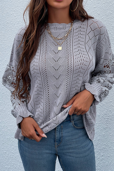 Stylischer Hollow Out Pullover für Damen