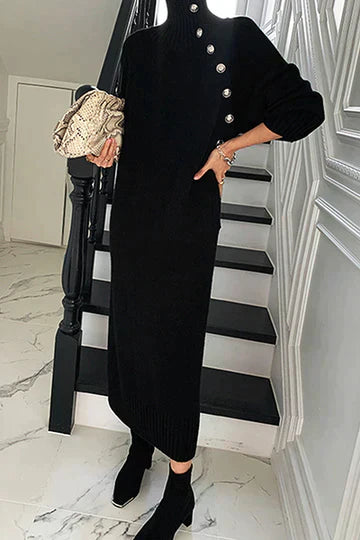 Asymmetrisches langärmeliges Kleid für Damen