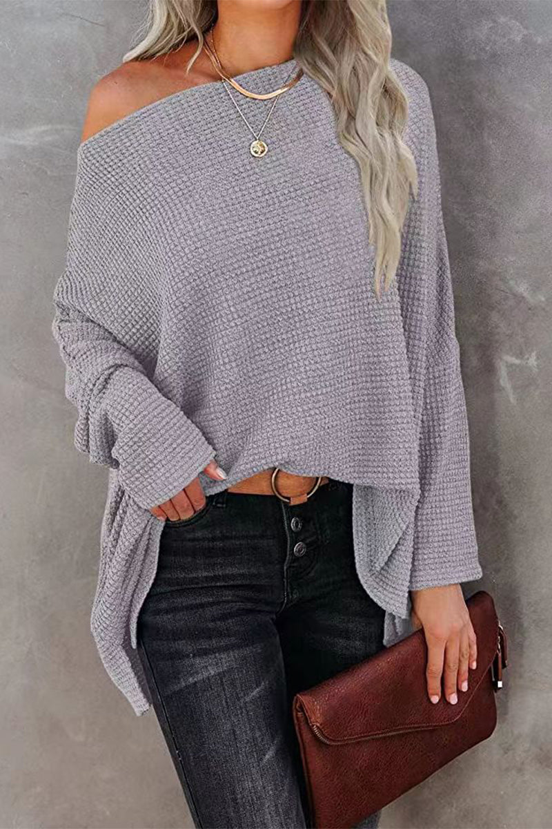 Trendy Off-Shoulder Pullover in Übergröße für Damen