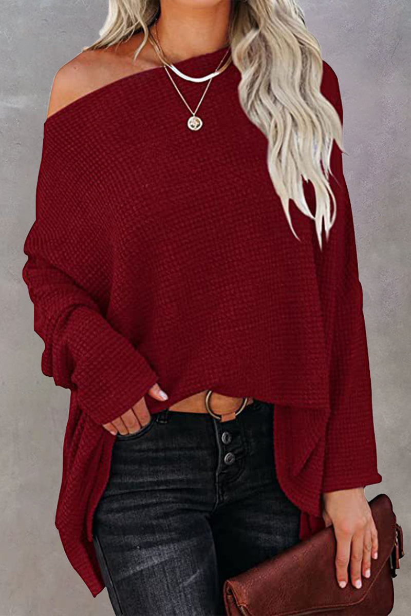 Trendy Off-Shoulder Pullover in Übergröße für Damen