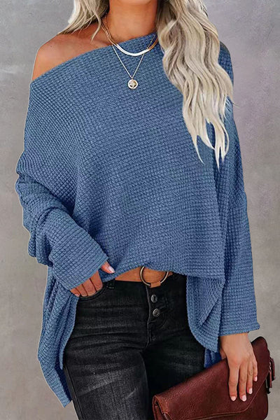 Trendy Off-Shoulder Pullover in Übergröße für Damen