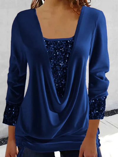 GIANA™ - DAMEN LANGARMSHIRT MIT PAILLETTEN