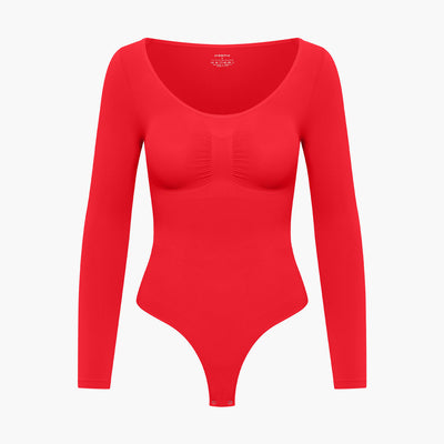 Bodysuit Sculpting Shapewear Longsleeve mit String - Secret Sale