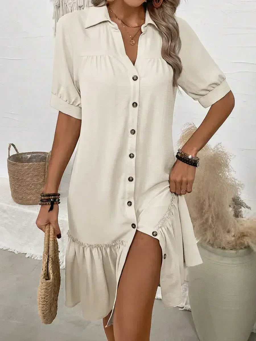 Isla | Elegantes Knopf-Down Kleid für den Sommer