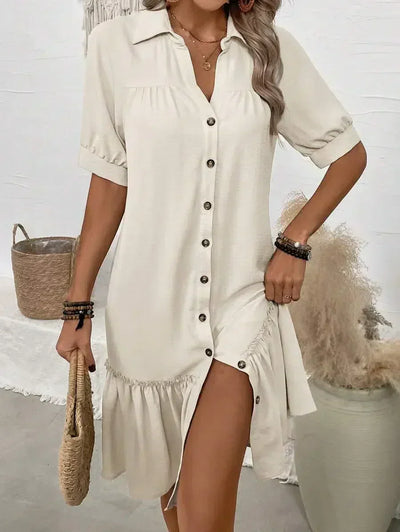 Isla | Elegantes Knopf-Down Kleid für den Sommer