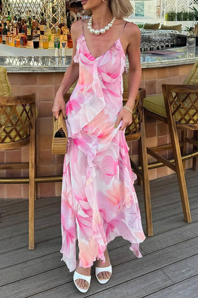 Halterneck Kleid Rüschen & Rückenfrei – Leichtes Abendkleid Damen