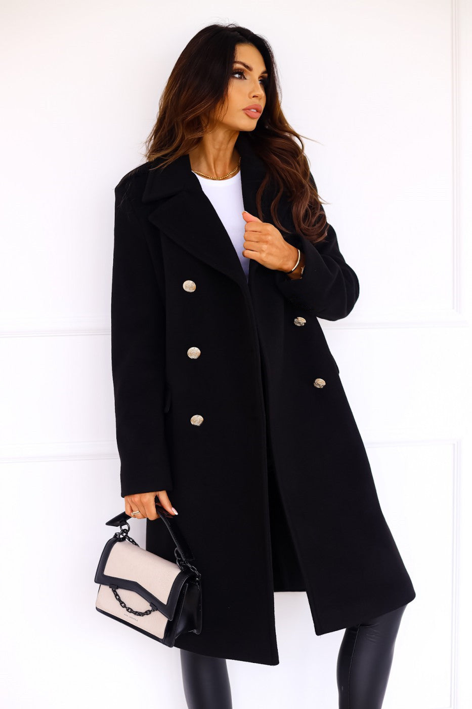 Eleganter Damen Winter-Trenchcoat – Reverskragen & Doppelreiher – Warm