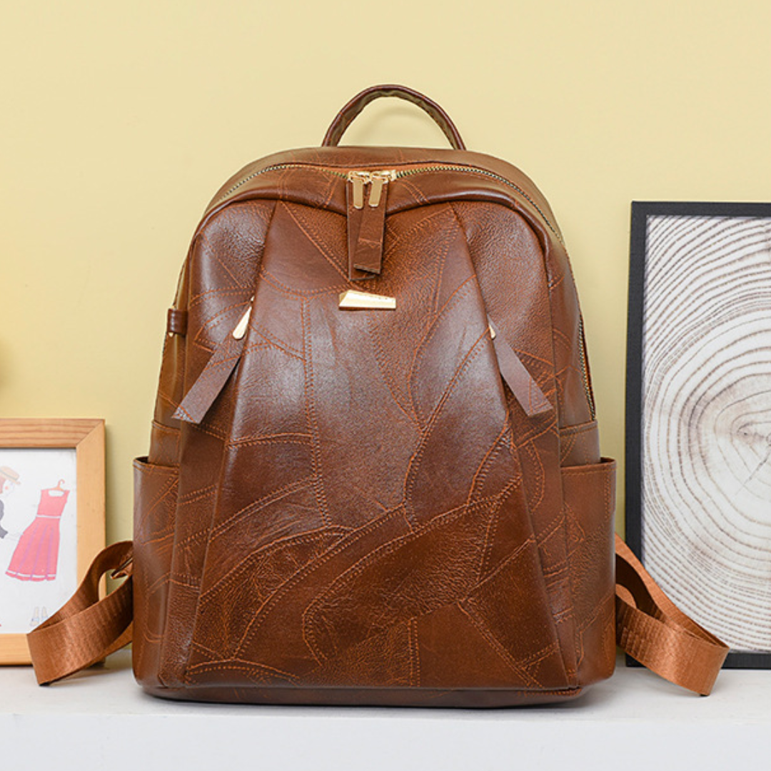 LEA™ | Lederrucksack mit Blattstruktur