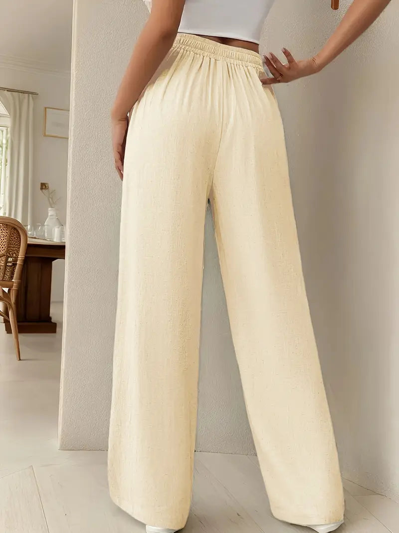 Yara – High-Waist-Loungehose mit Kordelzug und weitem Bein