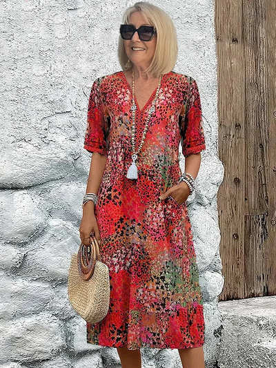 Josè | Lebendiges Midi-Längen Damenkleid