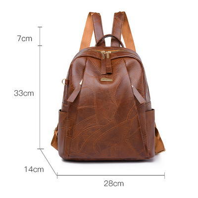 LEA™ | Lederrucksack mit Blattstruktur
