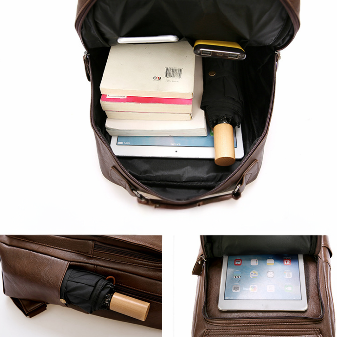 KARLY™ | Multifunktionaler handgefertigter Lederrucksack