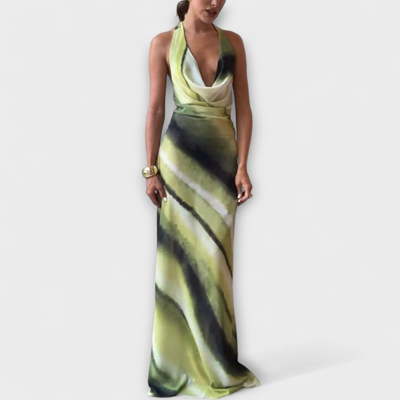 Klassisches Maxikleid mit Tie-Dye Gradient