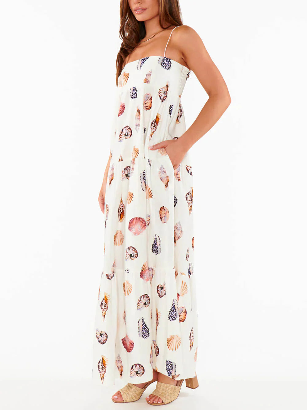 Jaselle – Stilvolles Maxikleid mit Muschel-Print